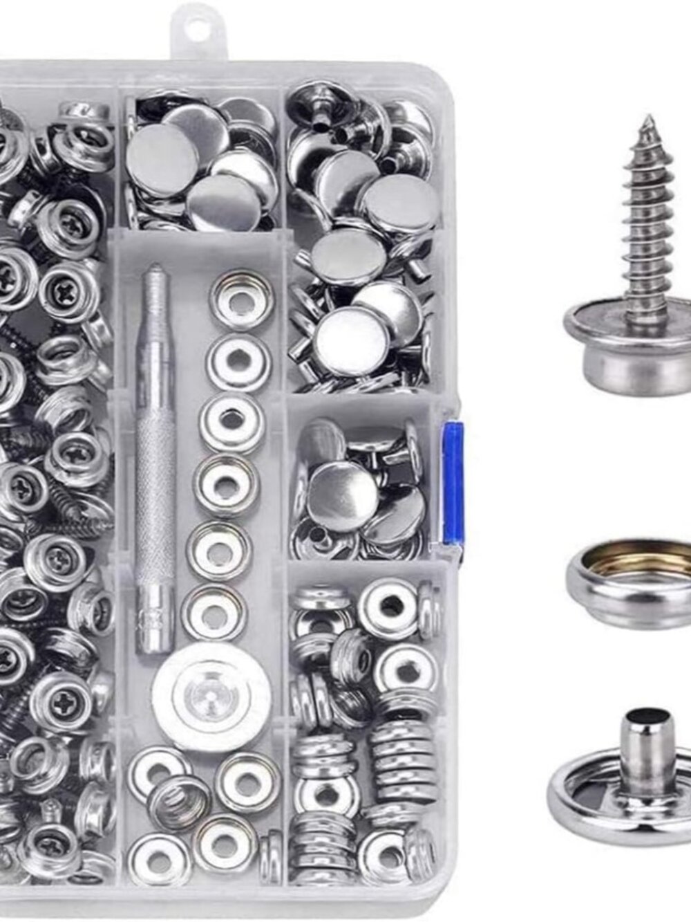 150 PCS Canvas Snap Kit Tool, Metal Screws Snaps Marine Grade 3/8" Socket Stainl